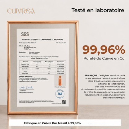 Distributeur d'Eau Cuivre Pur 99,9% – Ayurvédique & Artisanal